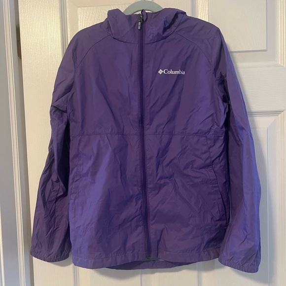 Columbia Girls Windbreaker / Raincoat Jacket Sz M - Picture 1 of 6